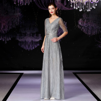 Dress female 2021 new noble and elegant wedding banquet party party temperament long dress spring and summer