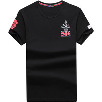 2020 new mens short-sleeved t-shirt crew neck loose mercerized cotton fashion trend 5 minutes and a half sleeve cotton large size t-shirt