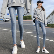 Pregnant women autumn belly leggings autumn pregnancy pants wear jeans spring and autumn slim small feet pencil pants autumn