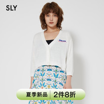 SLY2022 Summer new applique short Article V collar bat-shaped thin knitted cardibo 038FSL70-4960
