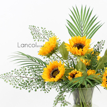 Lancol simple American simulation flower yellow sunflower set living room placed flower table bouquet fake flower