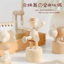 Wooden small moving things Mini desktop hem Creativity Cute students Childrens puzzle Toys Nordic Wind Bedrooms Decoration