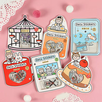 Stickers Cute hand account girl cartoon stickers and paper hand account vector diy phone case diary decoration