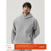 LEZORA anti-cold hard goods thickened 500g knitted waffle bag rat pocket large profile with hood manhood