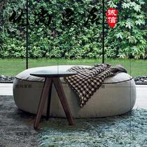 New American style fabric pedal simple modern shoe changing stool foyer clothing store sofa stool pull buckle living room stool