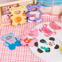 Small Bear Cute Cartoon Ins Wind Creative Envelope Message Blank Small Card Handbill Diy Decorated Cards Cards