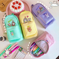 Pen Bag Large Capacity Pencil Case for boys and girls Childrens children Brief lead pencil case Pencil Case Canvas Bag Girl Cute Creativity Small Portable Adolescent Girl Hearts Super Cute Stationery Bag Multifunction Ins Day Series Tide
