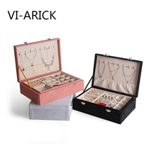 VI-ARICK jewelry storage box Earrings Hand jewelry earrings ring necklace portable box Large capacity jewelry box