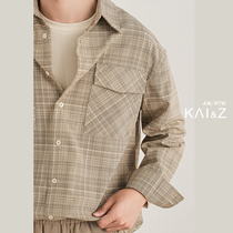 Autumn long sleeve shirt men 2021 New loose trend Korean top curry heavy industry casual shirt coat men