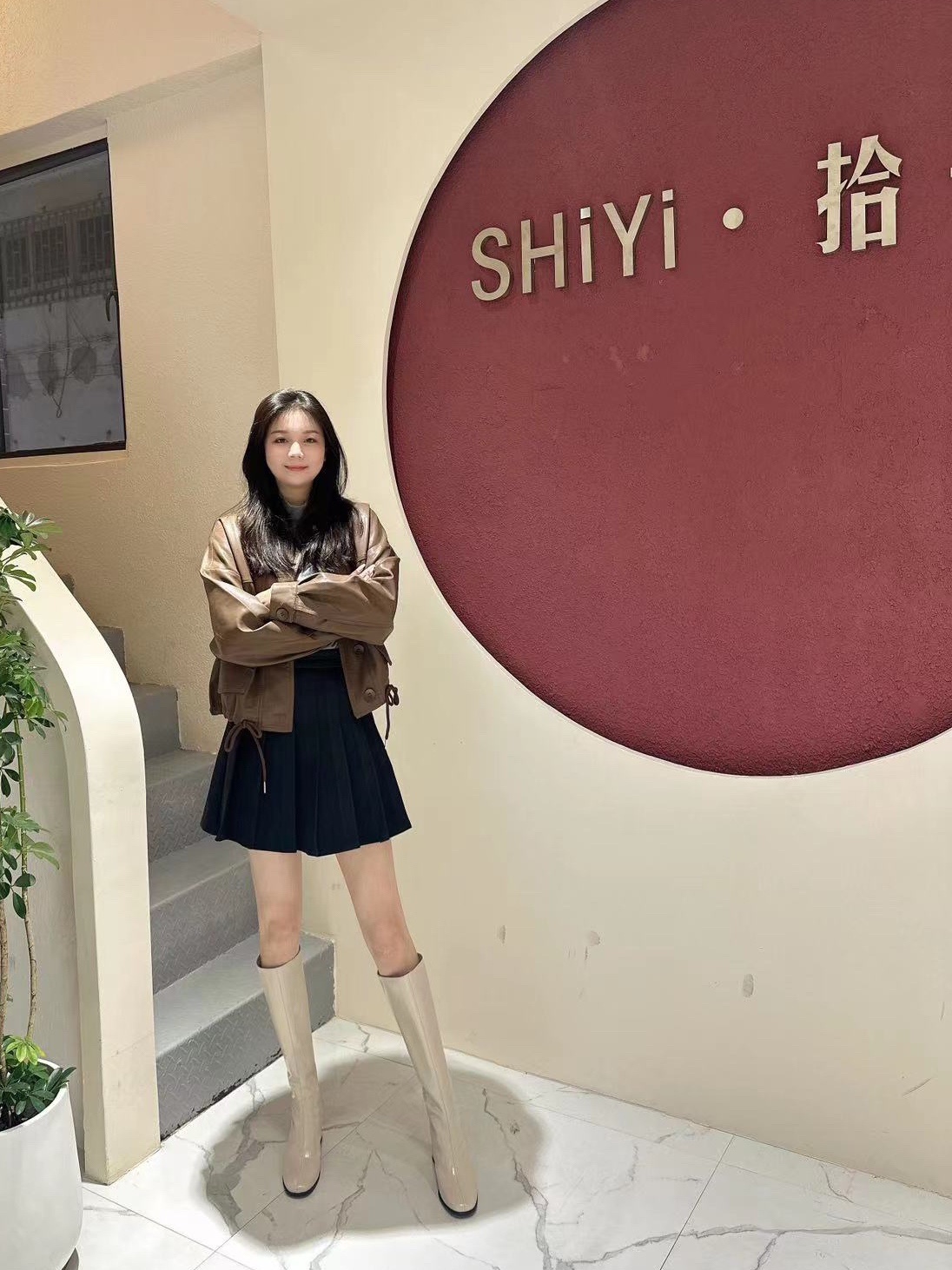 biiya比雅独立工作室 不过膝长筒靴高筒骑士女靴