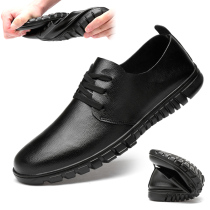 Fall Casual Leather leather soft leather Soft bottom Inron small size Mens shoes 36 Breathable 37 Hollowed-out Light Bean Bean Shoes