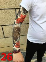  Driving flower arm guard Tattoo cover cover sunscreen arm mens sleeves Ice silk sheath hand sleeve pattern mens elbow guard