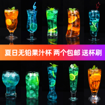 Two creative goblet Juice Cup home drink cup cold drink cup Net red milk tea cup milkshake glass cup