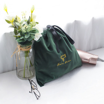 MZao Nordic INS Hair Dryer Cashier Bag Portable Containing Folk Suede Finish PURE COLOR EMBROIDERED TRAVEL HOTEL