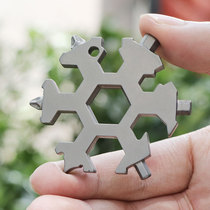 Multifunction Snowflake Tool Card Riding Emergency Equipment Carry-on EDC Multipurpose Wrench Outdoor Openers Screwdriver