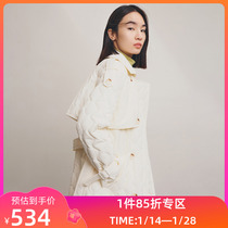 LILY2022 winter new womens clothing retro elegant temperament commuter style loose long windbreaker style down jacket jacket