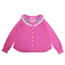 5% off Japanese em earthmagic Navy lead lace sweater