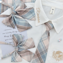 Original Mori tribe Peninsula tea JK accessories small free tie feather bow check pattern with new