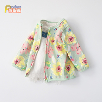 Baby girl early and autumn baby flower coat spring and autumn thin foreign cardigan dress Princess 0 1 year old 2