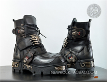 41 42 Spot NewRock Metal Wind Rock Dark Cowhide Harley Knight Boots Knight Boots