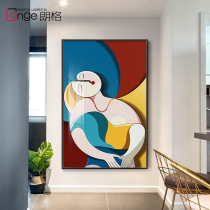 Modern simple porch corridor decorative painting abstract lines character Creative Corridor hanging painting light luxury living room murals