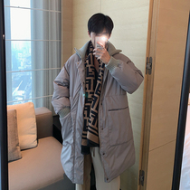 Hualun mens coat autumn winter Korean version of the trend in the long thick cotton clothes harbor trend ins popular cotton clothes