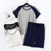 Pajamas men summer modal short-sleeved shorts thin loose large size casual sportswear set can be worn outside