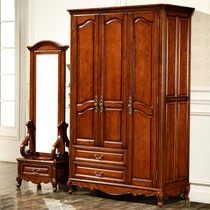 American wardrobe all solid wood two door three door locker simple modern small apartment bedroom wardrobe childrens wardrobe