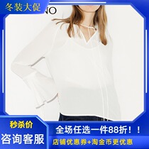 Manyanu shopping mall with 2019 spring new fashion flared sleeve loose lace-up shirt women MJ13AC117