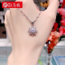 Yu Shangfu 2021 New s925 sterling silver sunflower necklace European and American temperament micro inlay diamond pendant choker