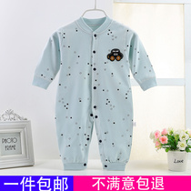 Baby one-piece newborn clothes spring and autumn and summer baby romper 0-3 months 6 thin outdoor climbing clothes pure cotton