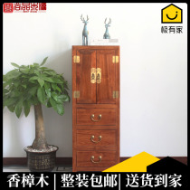 Chinese solid wood corner cabinet bedroom camphor wood storage with door storage sideboard modern minimalist living room corner chest of drawers