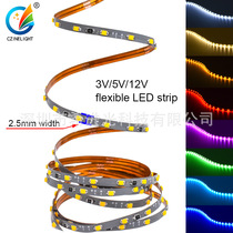Ultra-narrow board 2 5mm 3V5V12V 0805 high bright building sand table model LED ultra-fine light strip soft light strip