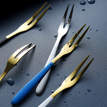 304 stainless steel fruit fork creative fruit plug dessert moon cake fork Cute fruit sign fruit plug household small fork