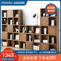 The original original solid wood bookshelf combination floor-to-floor bookcase simple oak display cabinet sale B2171