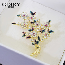 Flower brooch high-grade women luxury temperament ins tide personality suit corsage pin accessories sweater clasp