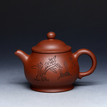 Yixing Purple Sand Pot Famous assistant arts and crafts artist Zhang Lingling Pan pot clear cement 110cc