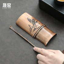 Sheng Kiln Tea Road Accessories Copper Alloy Creative Retro Kongfu Teaspoon Teaspoon Teaspoon Teaspoon Teaspoon Teaspoon is a two set of tea-guided tea