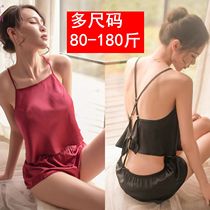 Sexy New Big Code Fat 200 Catty Girl Palace Belly-style Sleeping Clothes Underwear Adult Wedding Suit Black