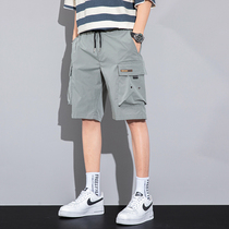 2021 new fashion wild youth overalls pants shorts mens oversized 8XL7XL fat sports five-point pants