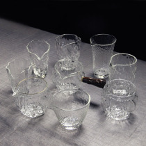 Japan-style Heat Resistant Glass Fair Cup Hammer textured public cup Tea Drinking Machine Well Cup Tea Water Cup Tea Art Accessories Kung Fu Tea Furniture