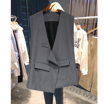 2021 Spring and Autumn New Korean version of temperament horse clip casual sleeveless suit vest women chic small suit jacket women