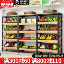 Fruit shelf display rack Fresh supermarket vegetable shelf Fruit shop multi-layer bevel wine rack Fruit display rack