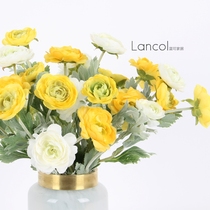 Lancol fresh simulation flower white yellow fog Lotus living room table model room decoration flower fake flower