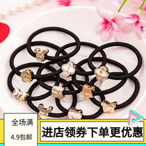 Korean version of hair accessories retro metal crown love rubber band hair rope Hairband women headgear hair rope