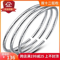 999 sterling silver bracelet female Bohemia silver bracelet solid bracelet thin Open silver bracelet