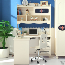 Study furniture pastoral computer desk bookshelf combination bookcase childrens writing desk learning table special table