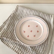 ES) Hand-painted Cherry Ins DINNER PLATE Teenage Girl Ceramics Count Heart Tray Cake Pan Dessert Tray