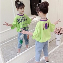 Daughter Children Short Sleeve Set 2020 Summer New Korean Tide T-shirt