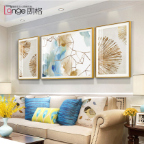 American living room decorative painting sofa background wall abstract hand-painted triple painting light luxury atmospheric murals high-grade wall painting
